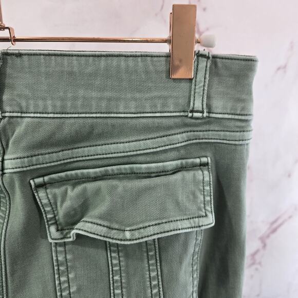 Spanx Pants Womens Large Green High Rise Stretch Twill Ankle Cargo Cropped - Picture 12 of 13